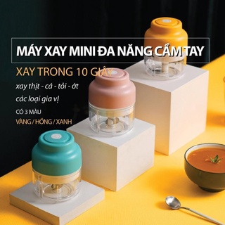 Máy xay tỏi ớt bằng điện, dụng cụ xay tỏi ớt đa năng cầm tay sạc điện dung tích100ml & 250ml, xay trong 10s - Caroni