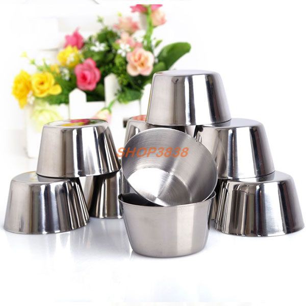 Combo 5 Khuôn Làm Bánh Flan Có Nắp Inox 304 Tặng 10 Khuôn Nhựa