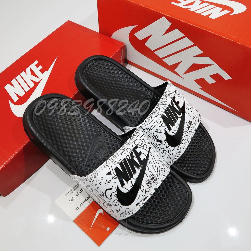 Dép Nike Nk quai ngang hoạt hình, báo đốm hot trend unisex nam nữ loại 1 cao cấp, tem size in nhiệt, tặng kèm hộp hãng.