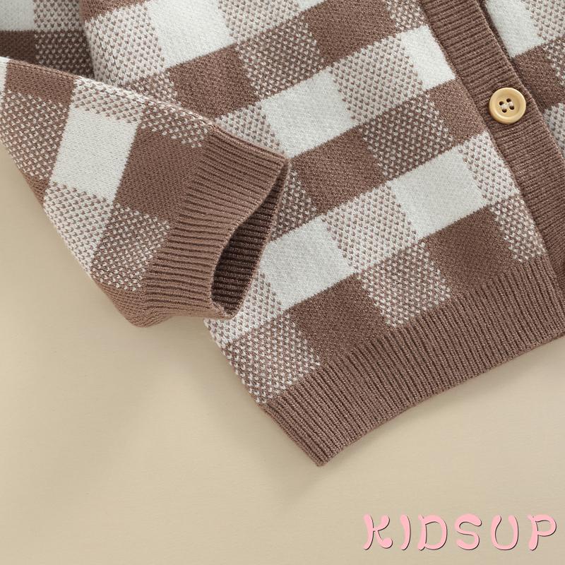 Áo Khoác Len Cardigan Tay Dài Dáng Rộng Cài Khuy Kẻ Sọc Thời Trang Xuân Thu Cho Bé Gái / Bé Gái