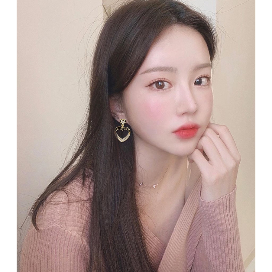 Bông Tai Đính Đá Phong Cách Thời Trang Hàn Quốc