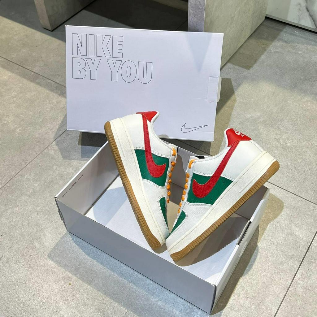 GIÀY NIKE AIR FORCE 1 CUSTOM GUCCI LOW BY YOU WHITE GREEN CUST - 15784