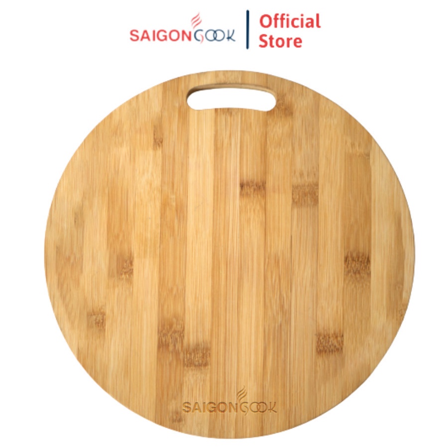 Thớt gỗ tre hình tròn cao cấp, an toàn, kháng khuẩn Saigoncook