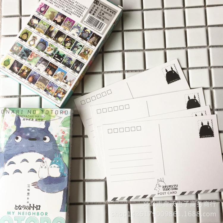 Bưu Thiếp Vẽ Tay Họa Tiết Hoạt Hình Totoro Dễ Thương