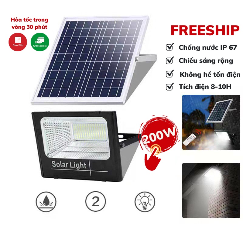 Đèn Pha Năng Lượng Mặt Trời Chống Nước Ngoài Trời Siêu Sáng Đèn Năng Lượng Mặt Trời ĐÈN NĂNG LƯỢNG MẶT TRỜI ASAKI