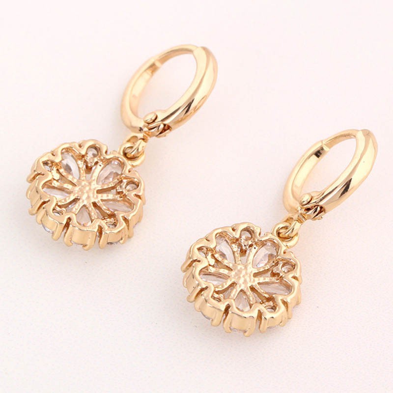 Khuyên Tai Hoa Đính Đá Kiểu Dáng Sang Trọng Thanh Lịch Dành Cho Nữ