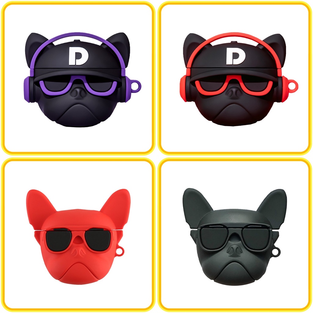 Case Airpods 1/2/3/Pro HipHop BullDog Ngầu Đét, Vỏ Ốp Airpods Cute đủ phiên bản - Mã TZAP394