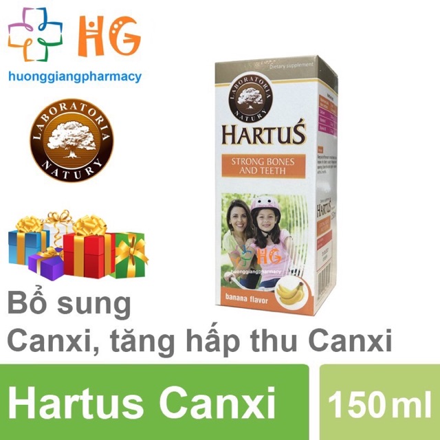 Canxi Hartus - Bổ sung canxi, vitamin d3, vitamin k ( lọ 150ml) date mới