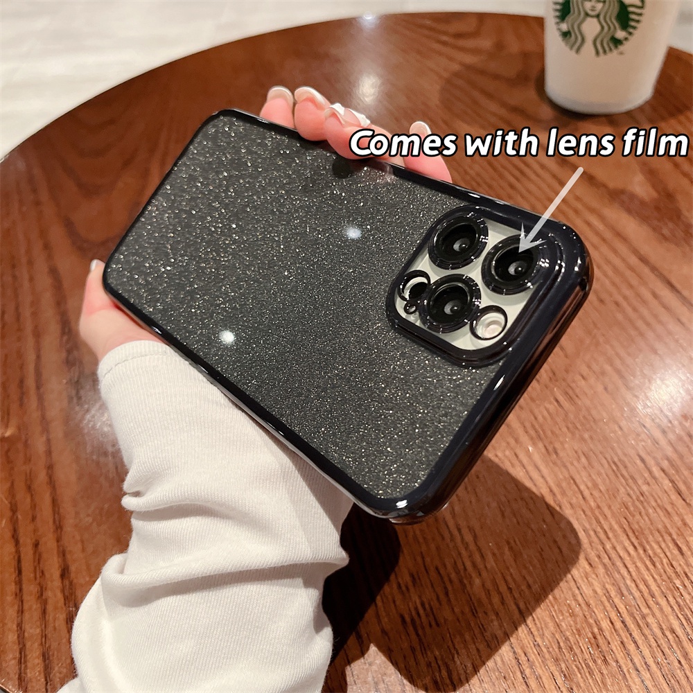 Ốp Điện Thoại TPU Mềm Trong Suốt Mạ Điện Lấp Lánh Cho Iphone 11 Pro Max Xs Max Xr 8 7Plus