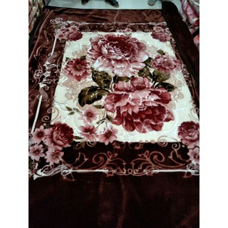 CHĂN LÔNG TUYẾT SỊN  THÁI LAN 3KG HAI LỚP IN HOA CAO CẤP