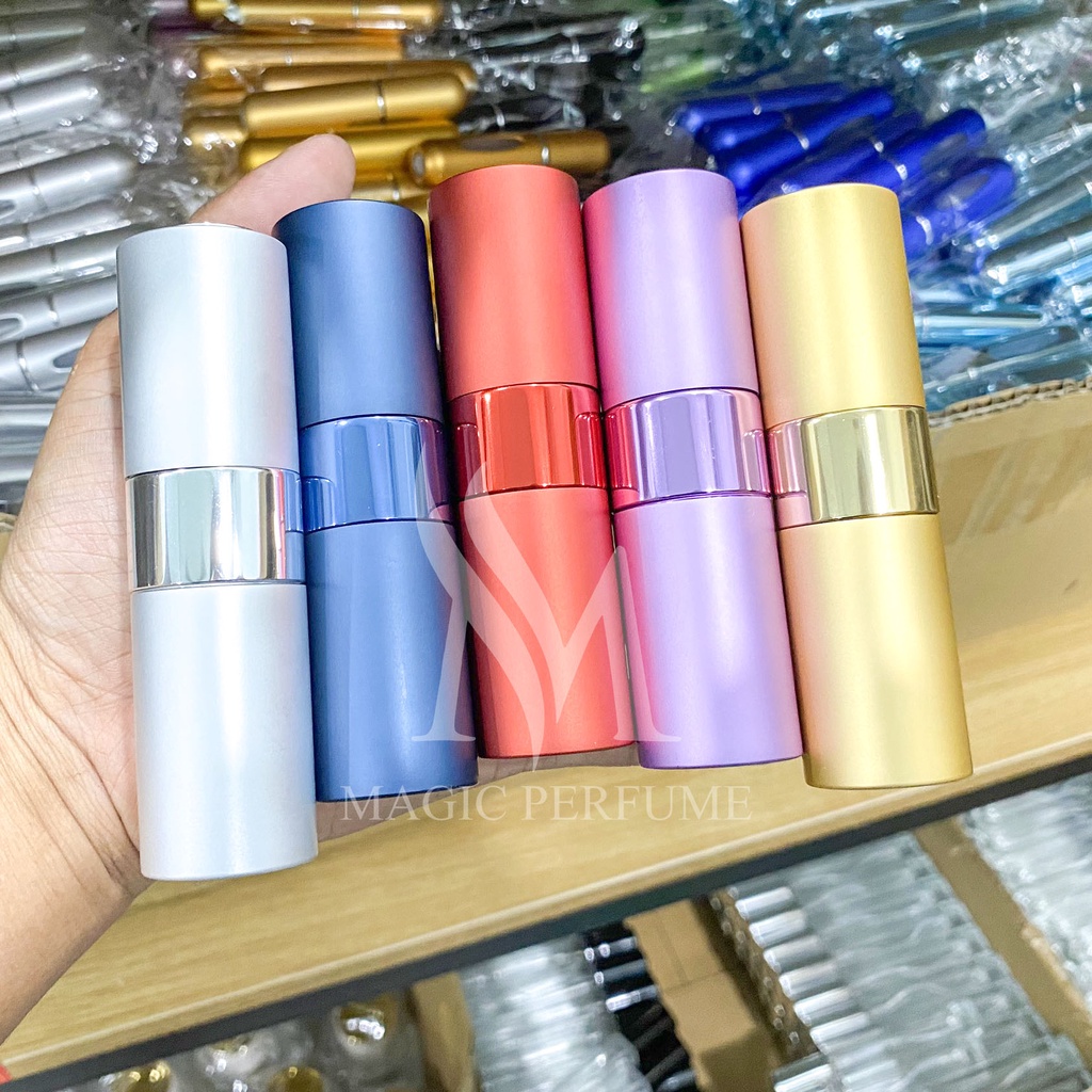 Chai lọ đựng nước hoa vỏ nhôm cao cấp loại xoay để mở 15ml!