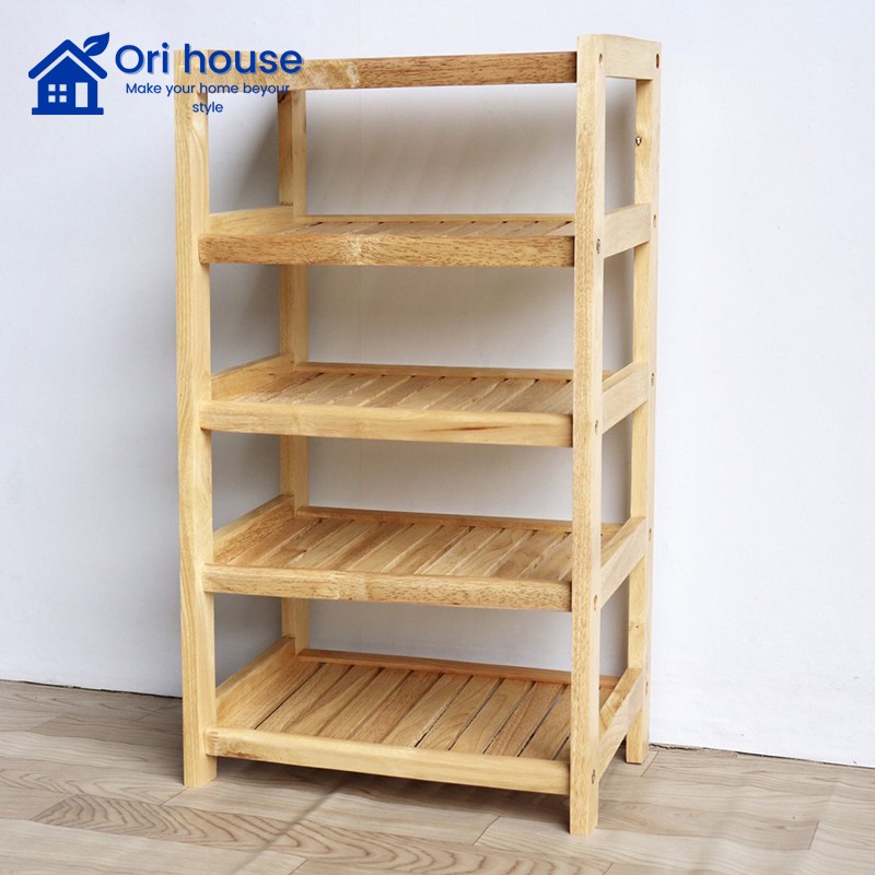 Kệ Dép Gỗ 5 Tầng Ngang 40cm - Chất Liệu Gỗ Cao Su - Nội Thất Ori