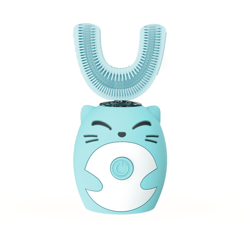 Bàn Chải Đánh Răng Điện Bằng Silicone Hình Chữ U Xoay 360 Độ Tiện Dụng Cho Bé