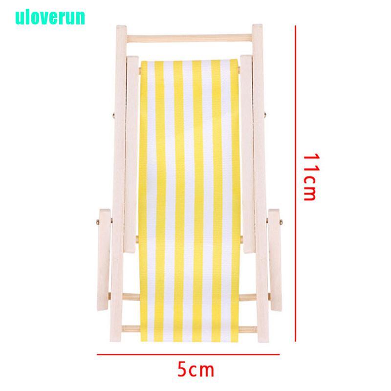 1 Mô Hình Ghế Bãi Biển Bằng Gỗ Tỉ Lệ 1: 12 Trang Trí Nhà Búp Bê