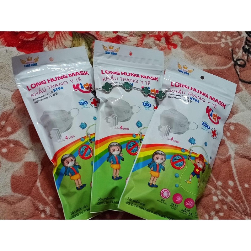 Khẩu Trang Cho Bé KF94 Long Hưng, Tulip 3D mask kids an Toàn Cho Bé