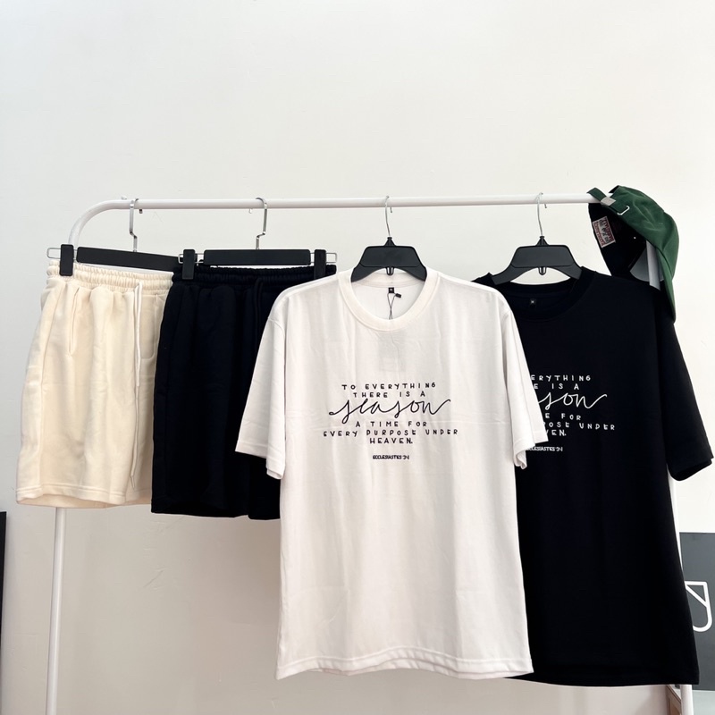 Áo Thun Tay Lỡ Unisex HEAVEN màu ĐEN/TRẮNG vải cotton  Nam nữ unisex Áo phông cổ tròn form rộng Jaystoree