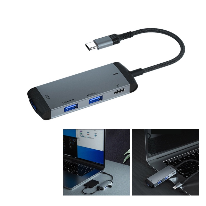Trạm Sạc Nhanh 5Gbps 4 Trong 1 Với 3 Cổng USB 3.0 5Gb Kết Nối USB-C Type-C