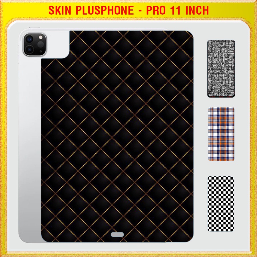 Dán Skin cho mặt sau iPad Pro 2018, 2020 / M1 2021 11 inch in hình caro