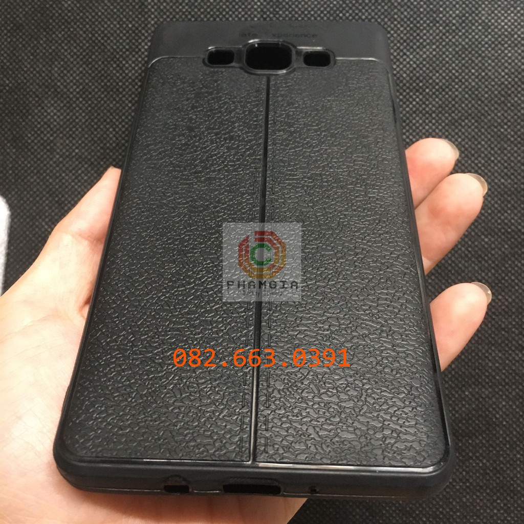 Ốp lưng dẻo đen Samsung A7 2015 vân da sang trọng