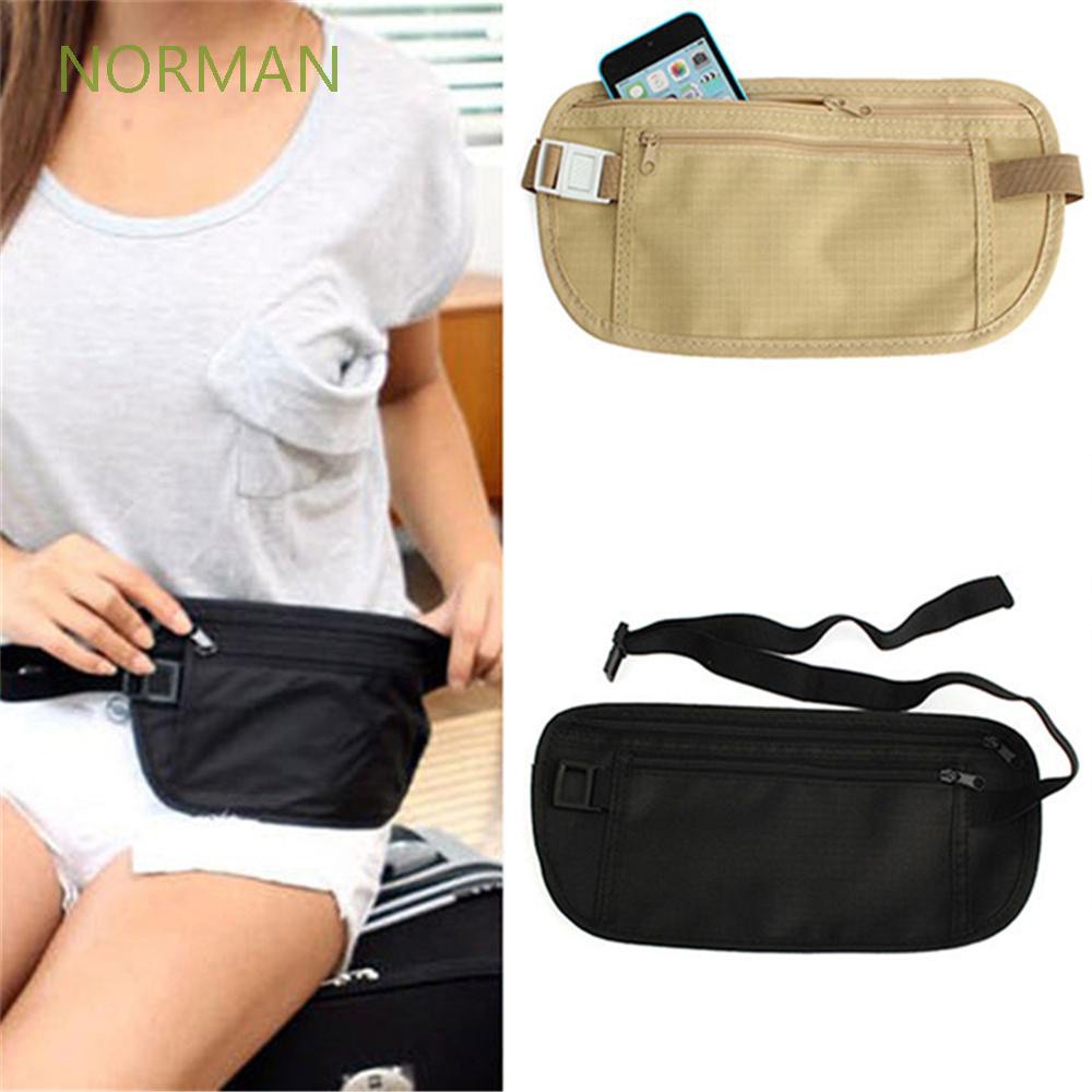 NORMAN Durable Waist Bag Unisex Bum Bag Fanny Pack Polyester Waterproof Running Outdoor Mobile Phone Belt Zipper Money Pouch/Multicolor