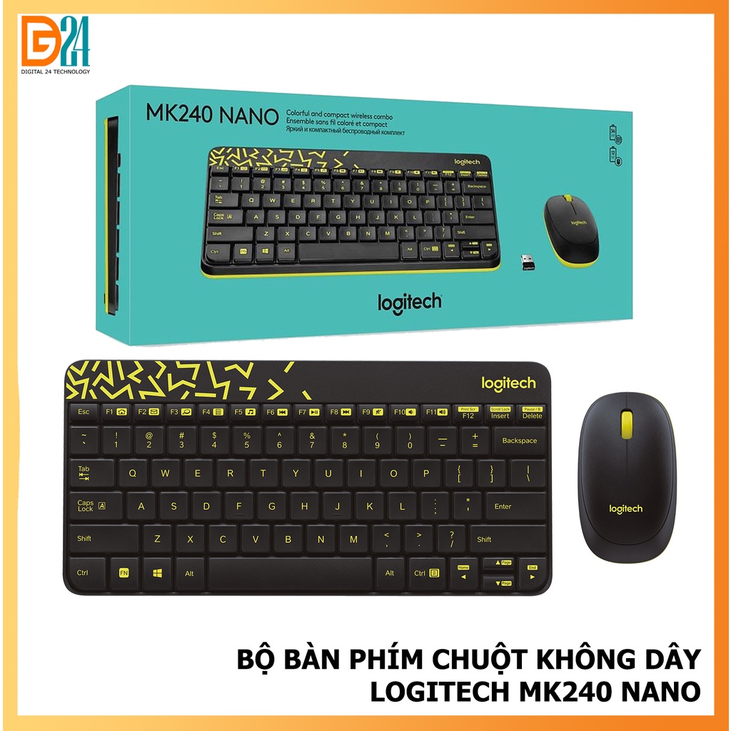 Bộ Chuột Và Bàn Phím Không Dây Logitech MK240 Nano
