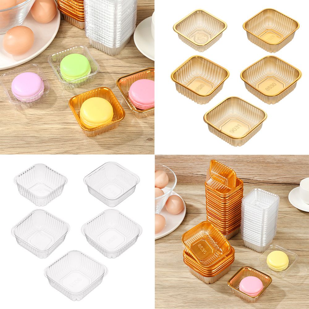 100 khay nhựa hình vuông nhiều màu sắc đựng bánh trung thu/ kẹo trang trí tiệc cưới/ giáng sinh DIY tiện lợi