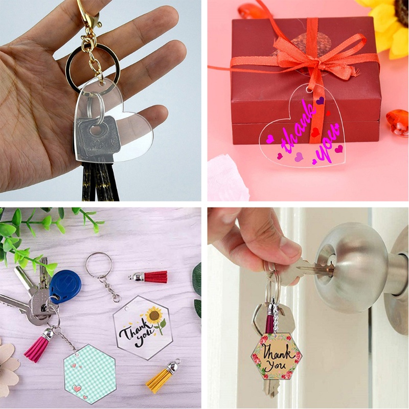 Móc Chìa Khóa Bằng Acrylic Trơn Dùng Làm Trang Sức