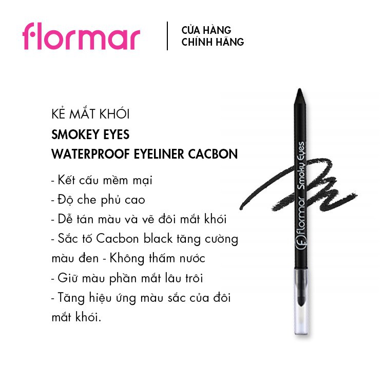 [ht123] Chì kẻ mắt khói không lem flormar smokey eyes waterproof eyeliner