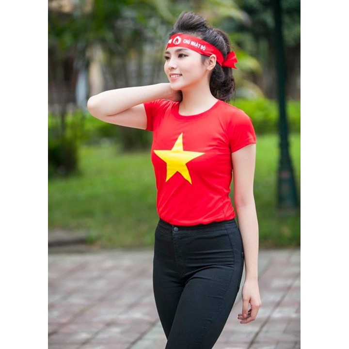 Áo Thun Cờ Đỏ Sao Vàng Nam Nữ visava Vải Cotton tici Có 4 Size S,M,L,XL Chất Đẹp