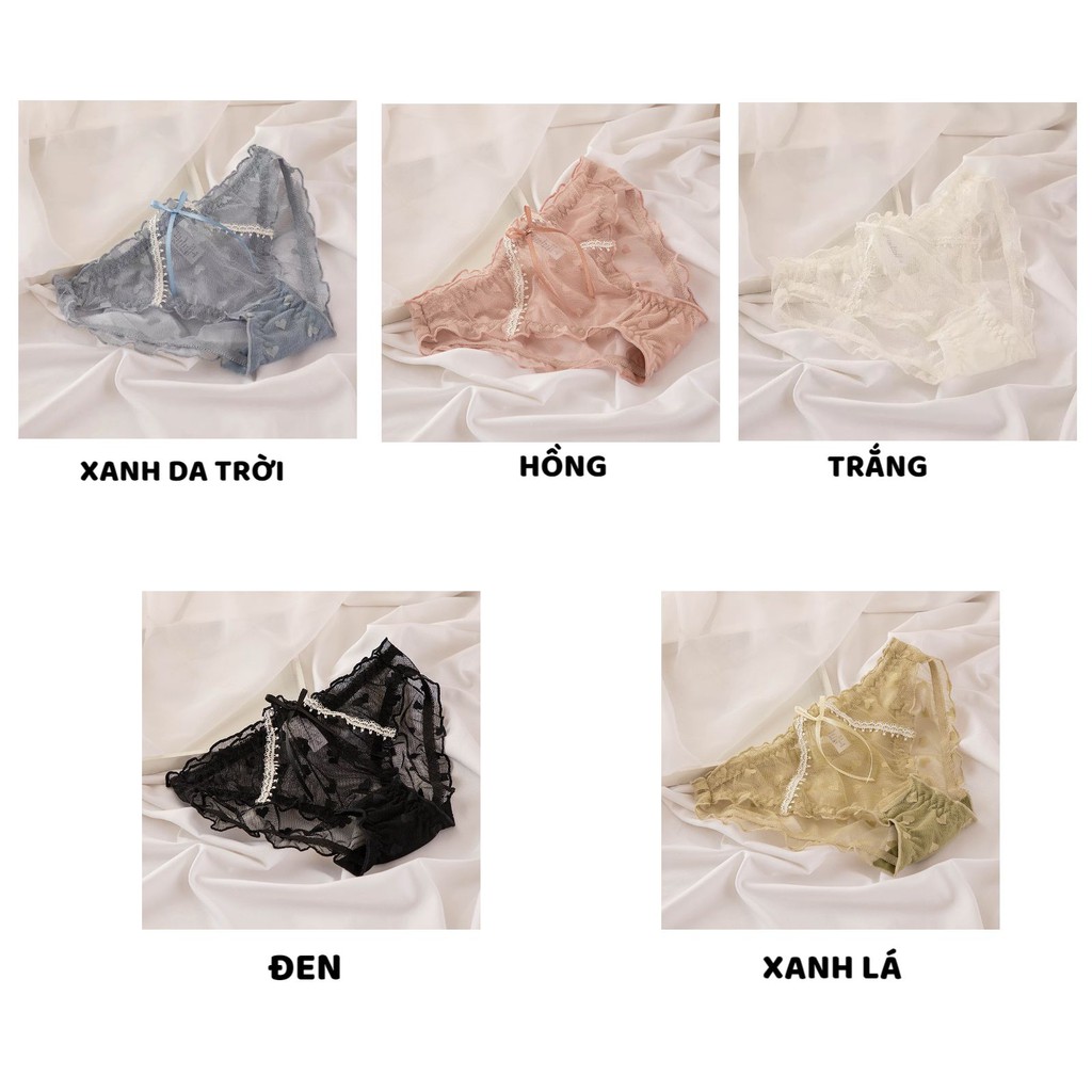 Quần Lót Ren Nữ mềm mại phối tim Sexy đính nơ xinh xắn mẫu H008 | BigBuy360 - bigbuy360.vn