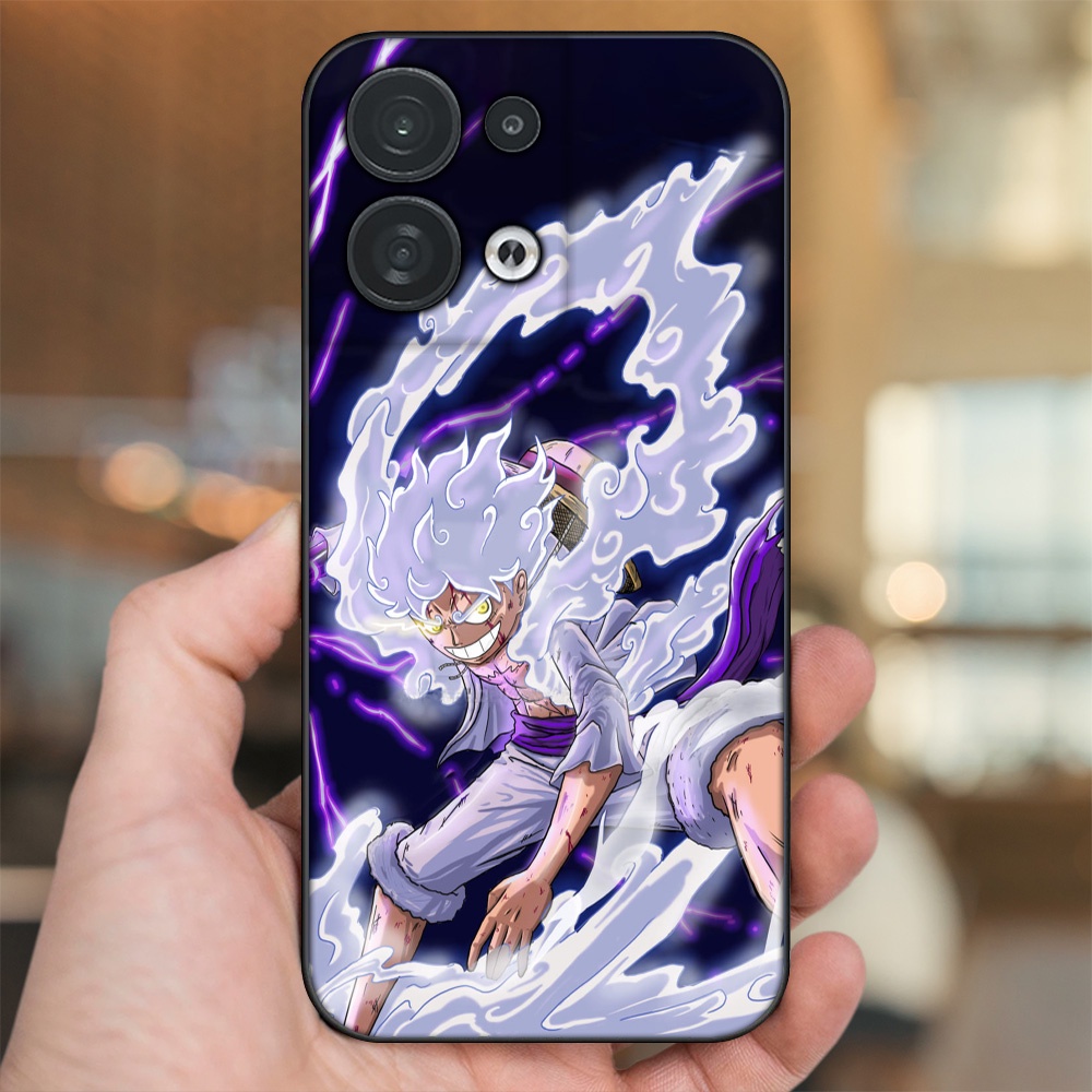 Ốp lưng Oppo Reno 8 5G viền đen in hình Luffy One Piece