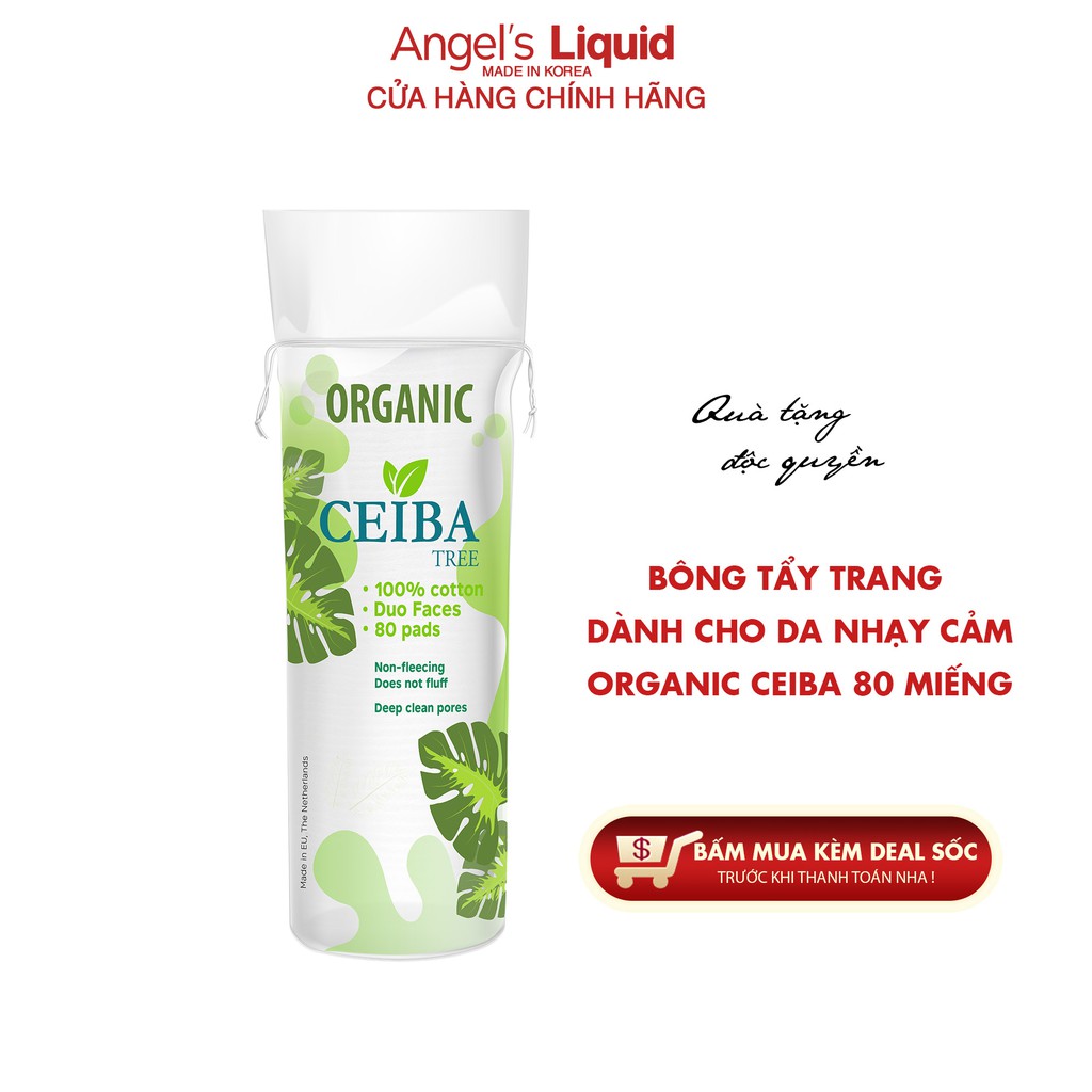 [QUÀ TẶNG] Bông tẩy trang Organic Ceiba dành cho da nhạy cảm 80 miếng