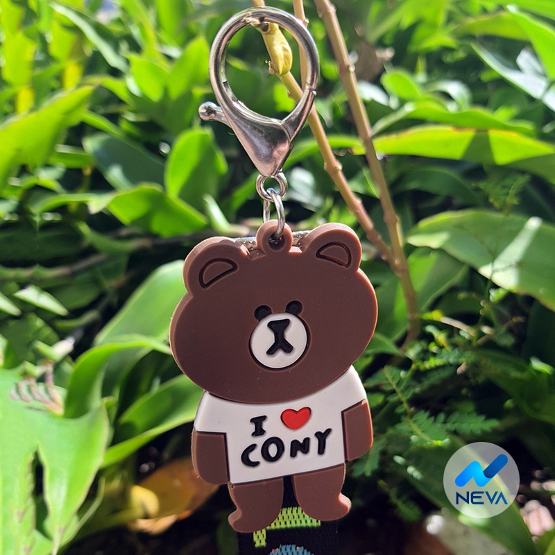 Móc Khóa Gấu Brown Mặc Áo Love Cony Siêu Cute (cao su) PK36