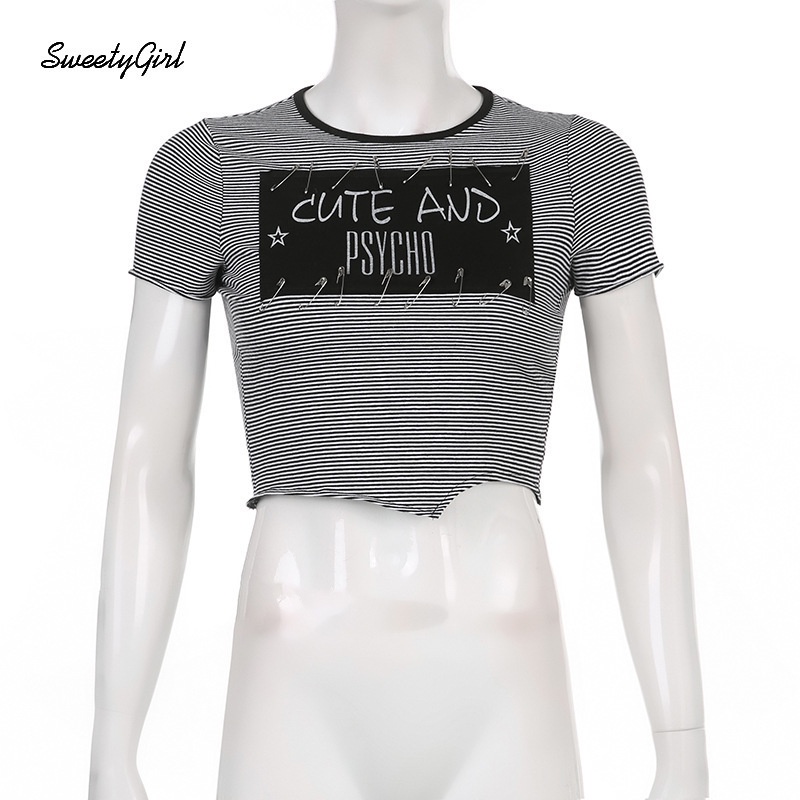 Áo Thun Tay Ngắn Cổ Tròn Họa Tiết Kẻ Sọc Thời Trang Dành Cho Nữ 2022
