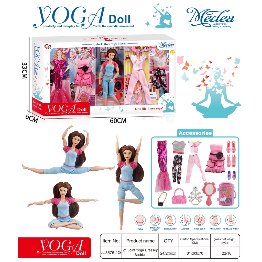 Búp Bê Tập yoga 30cm Kiểu Công Chúa Dễ Thương Cho Bé