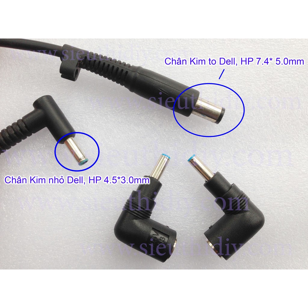 Đầu chuyển chân kim to Dell, HP 7.4*5.0mm sang kim nhỏ 4.5*3.0mm