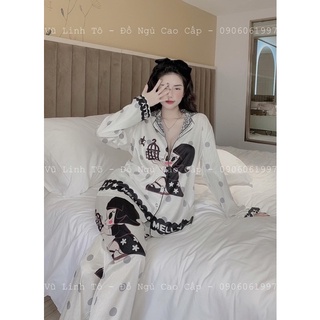 Set đồ ngủ lụa xước cô gái sang xịn chất lụa siêu mềm mịn mát