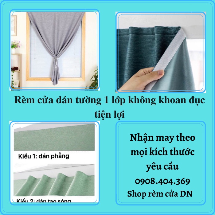 Rèm cửa dán tường không cần khoan đục tiện lợi,đẹp chống nắng tốt.