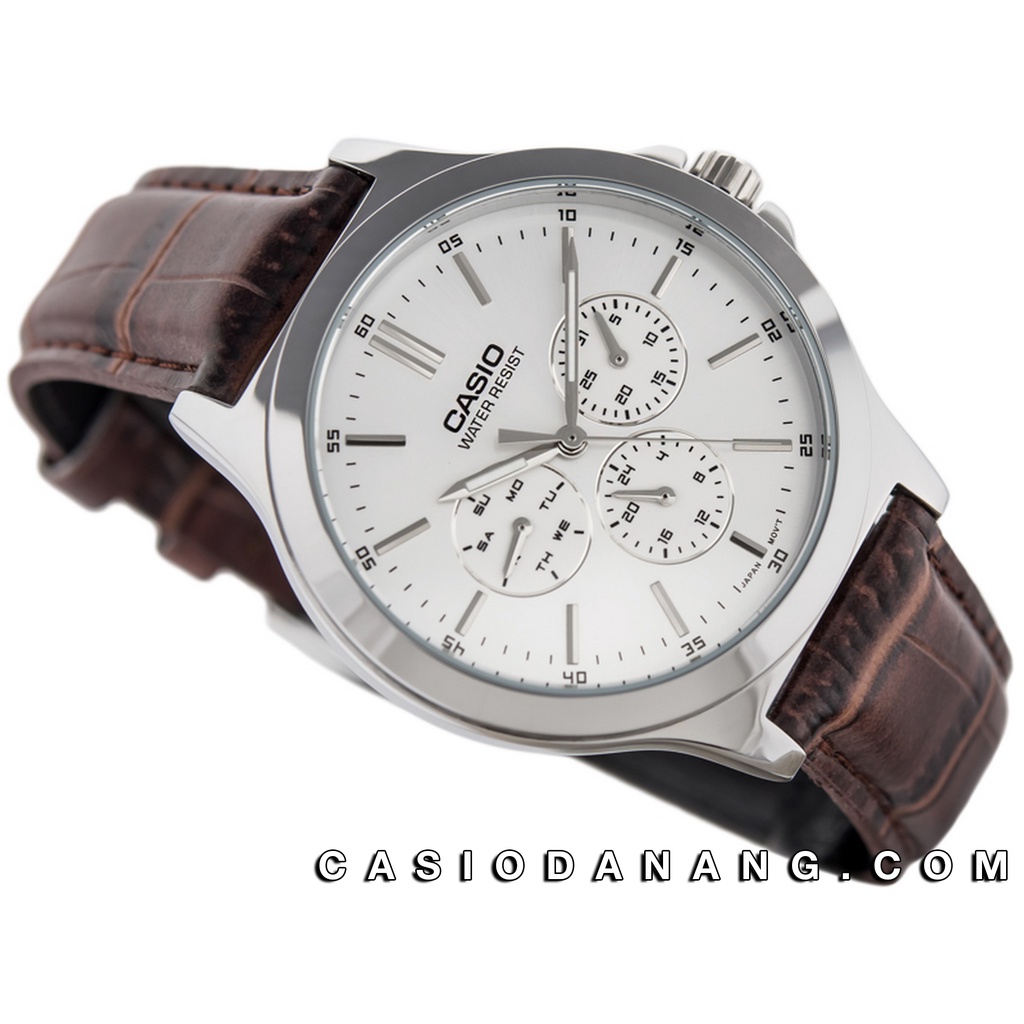 Đồng hồ nam dây da Casio chính hãng Anh Khuê MTP-V300L-7AUDF (41mm)