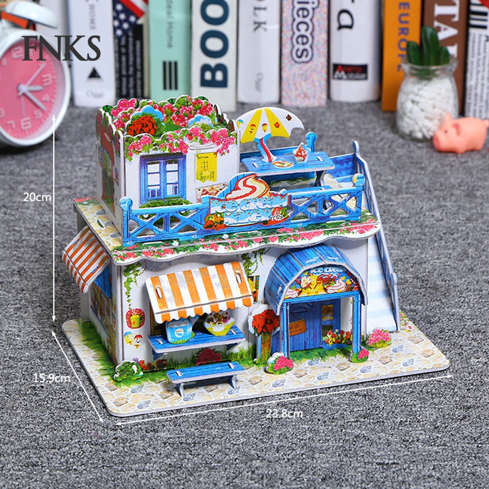 Bộ đồ chơi ráp hình ngôi nhà 3D làm từ giấy dành cho trẻ em