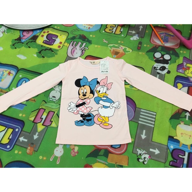 Áo dài tay micky và vịt cho bé