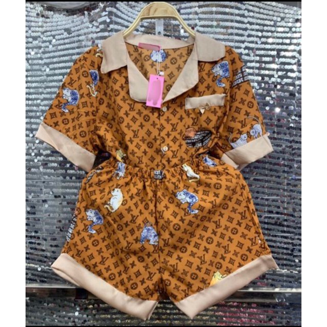 ♥️ Shop Uy Tín ♥️ Bộ Pijama Đùi Lụa Cao Cấp Có Túi 40_60kg
