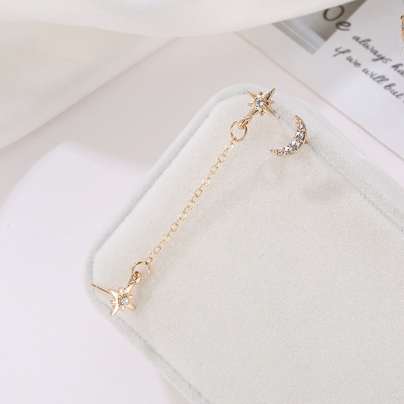 Khuyên tai hình mặt trăng màu vàng/ bạc mới