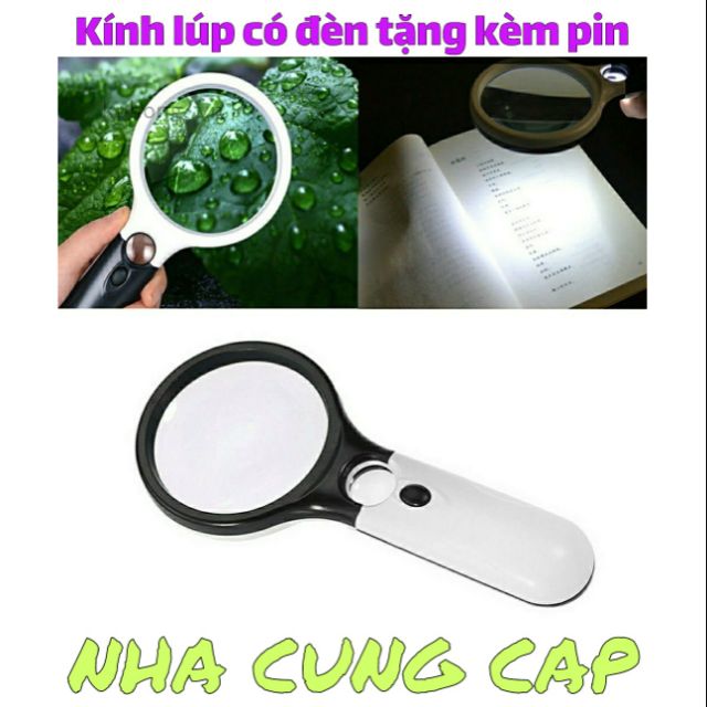 KÍNH LÚP CÓ ĐÈN TẶNG KÈM PIN 45X LẦN