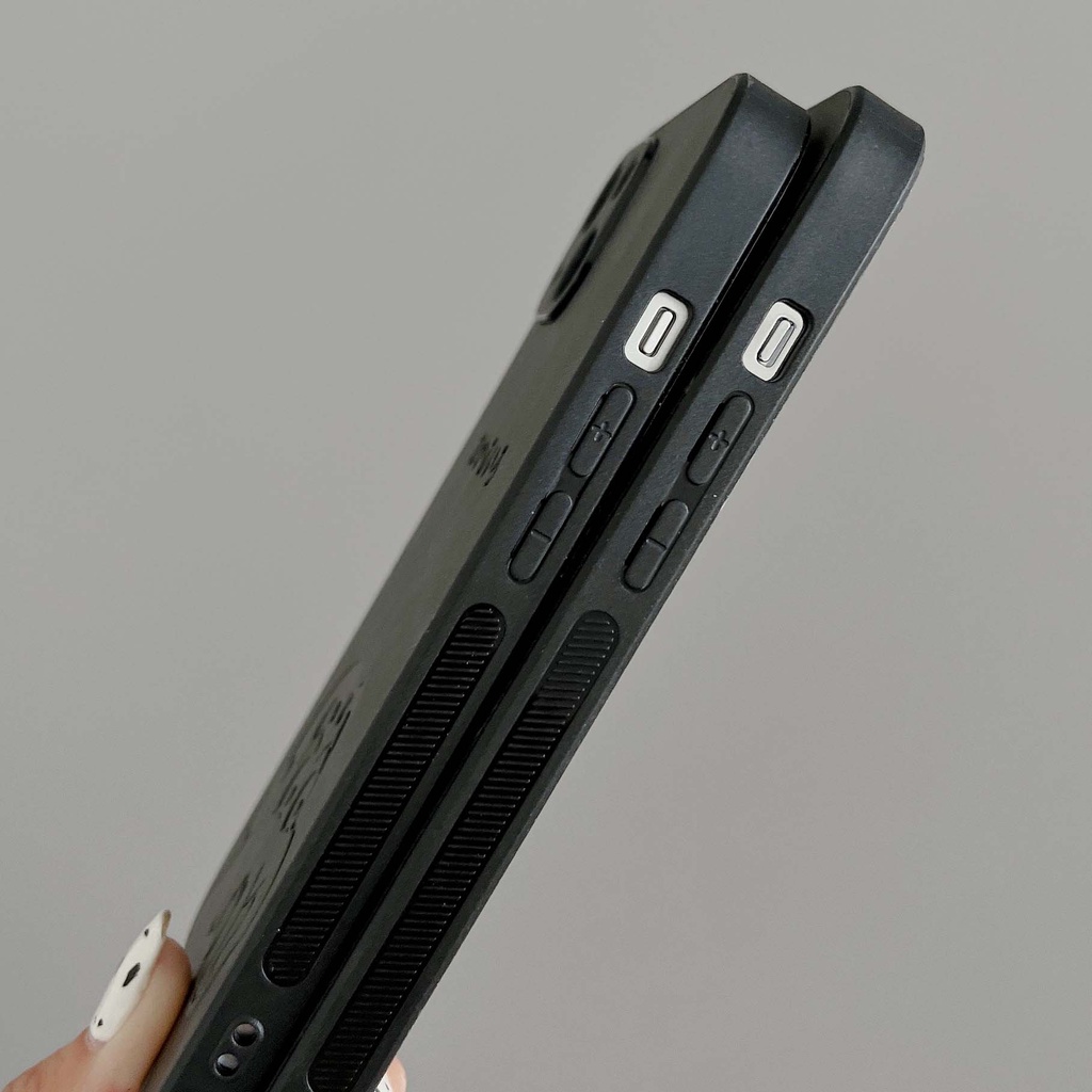 Ốp Điện Thoại Dẻo Viền Đen Họa Tiết Cậu Bé Bút Chì Cho iPhone 14ProMax 13 12Pro 11Promax 11 XS XR 8P