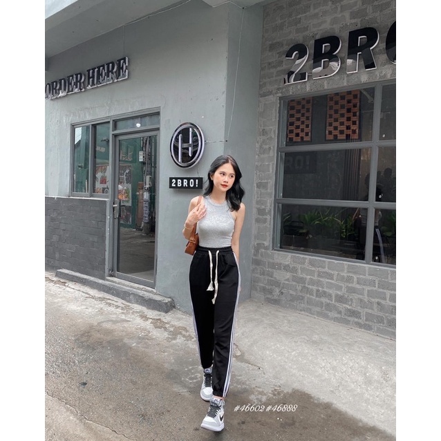 [RÁCH STORE] Quần jogger thun - 2810 - 3 sọc thắt eo X