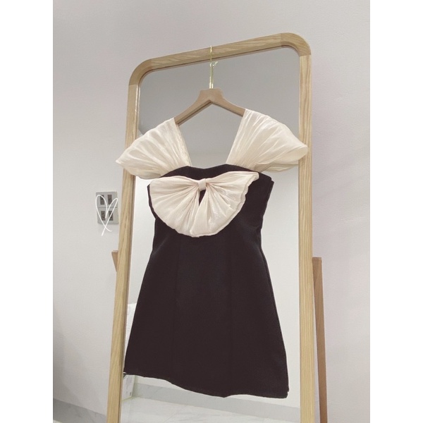 [HÀNG SẴN]VÁY-ĐẦM PHỐI TƠ ORGANZA NƠ NGỰC SIÊU XINH