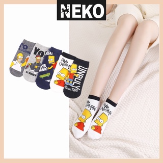 Vớ ngắn cổ simpsons, tất cổ thấp hoạt hình co dãn unisex nam nữ NEKO