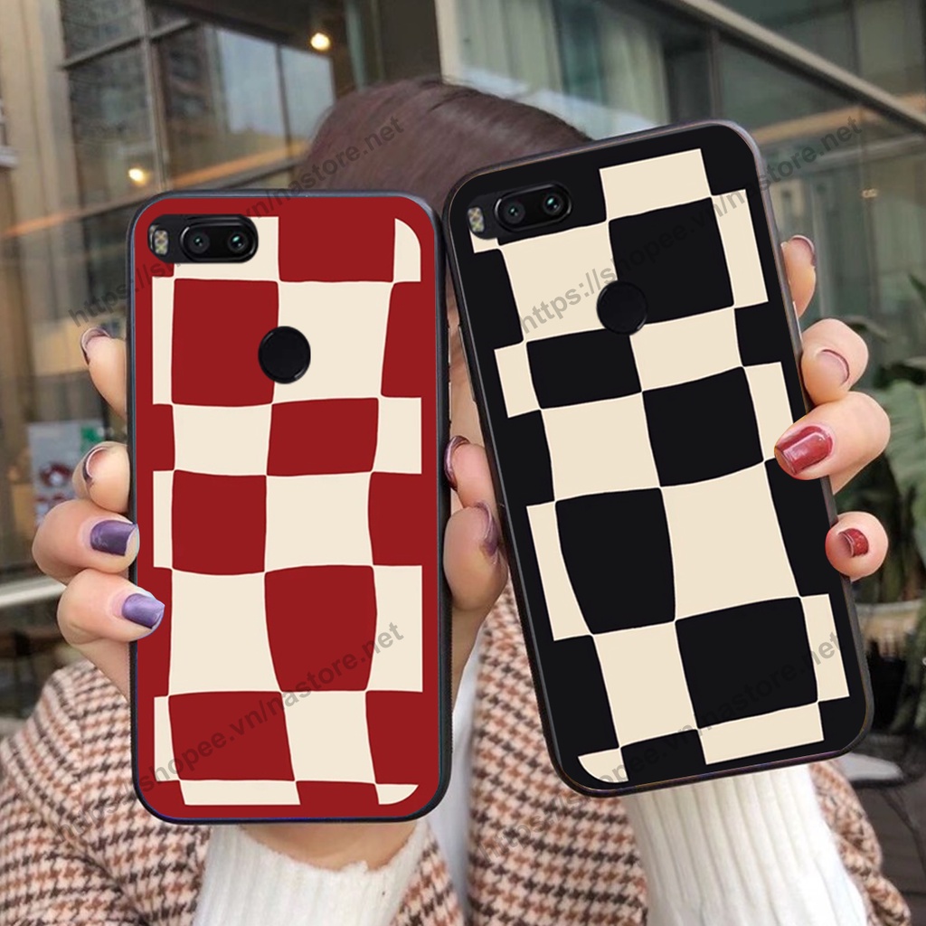 Ốp lưng Xiaomi Mi A1 / MI 5X mặt cười, họa tiết caro đơn giản đẹp cute