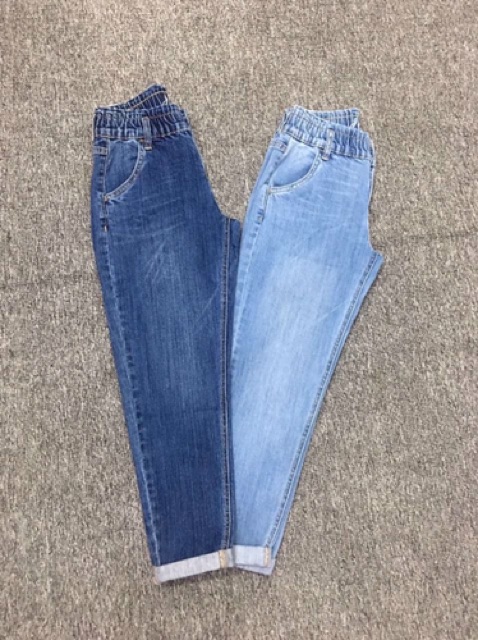 QUẦN JEANS BAGGY LƯNG THUN BẢN LỚN NỮ MỚI BT